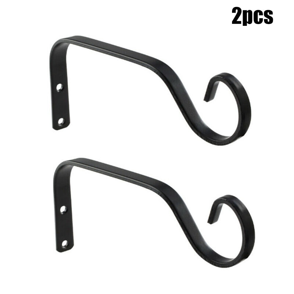 QXKE 1/2PCS Metal Hanging Basket Brackets Garden Plant Hanger Hook Wall