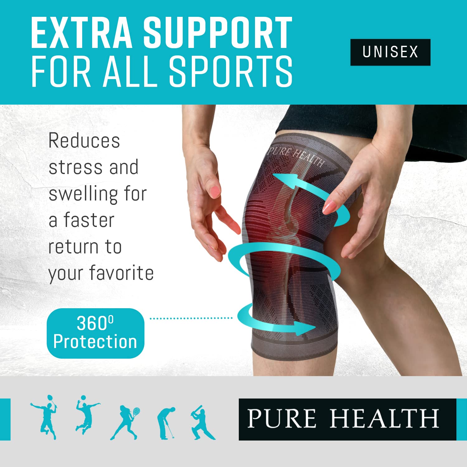 Knee Support Brace Compression Sleeve For Arthritis, Joint Pain, Ligament Injury, Meniscus Tear, ACL, MCL, Tendonitis, Pain Relief (Pack 1 Medium)