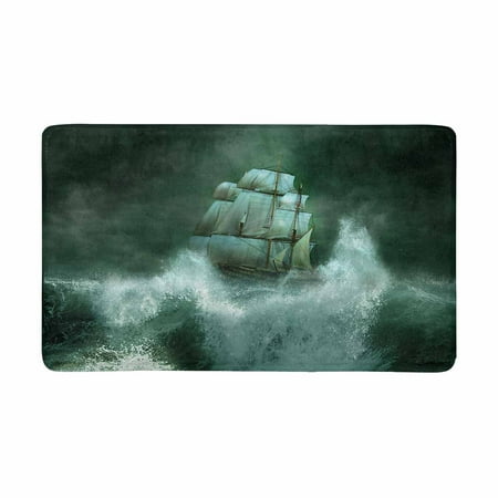 MKHERT Old Pirates Ship Sailing in The Marine Thunderstorm Doormat Rug Home Decor Floor Mat Bath Mat 30x18 inch