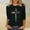 Black, variant on HOMBOM Cute Tops For Women Y2k Army Green 3/4 Sleeve Crew Neck Easter Cross Print Shirts Easter T Shirts For Women L
