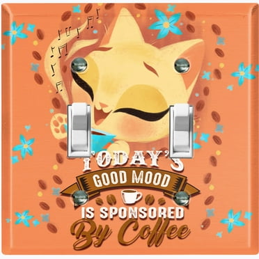 Metal Light Switch Plate Cover Coffee Bean Good Mood COF006