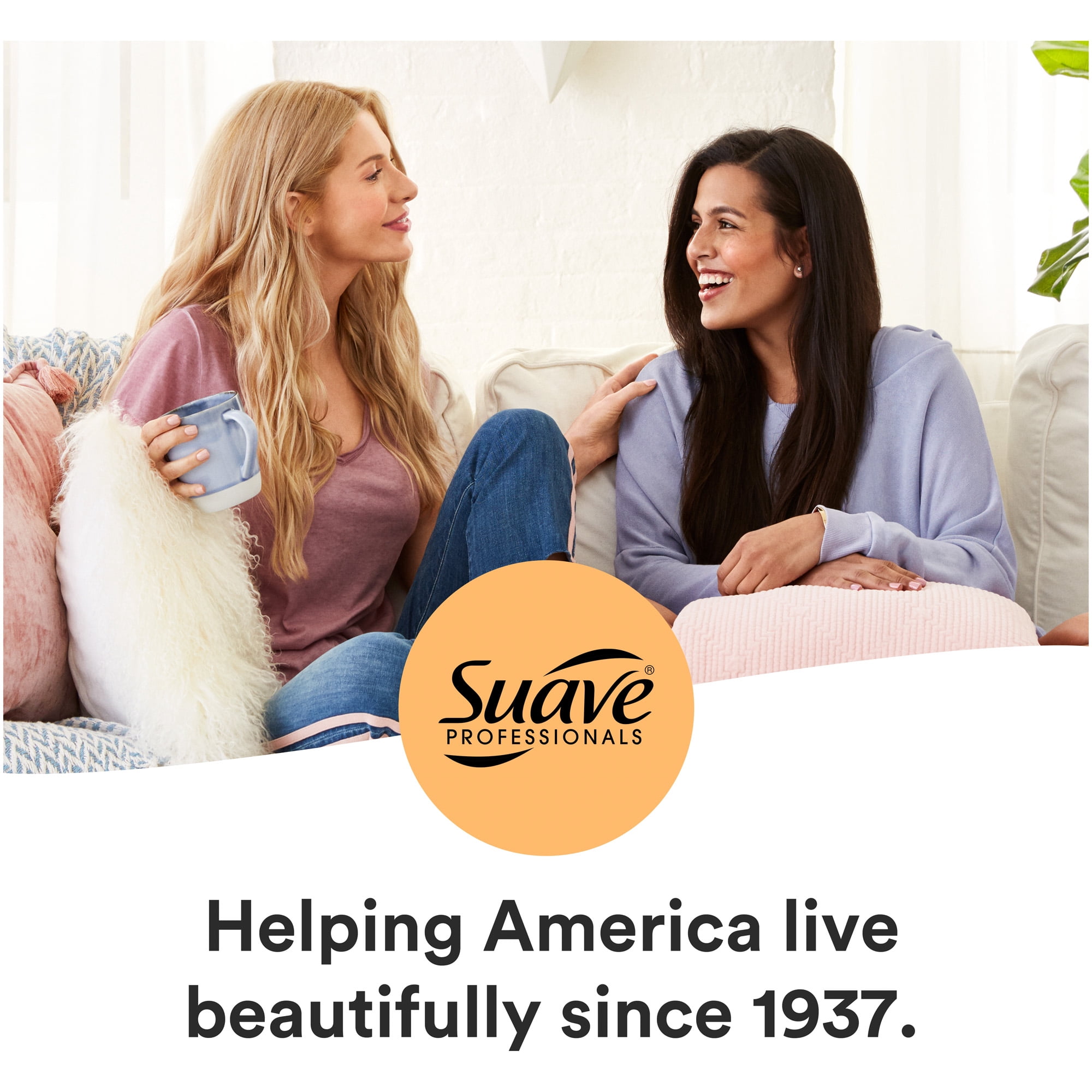 Suave Professionals Frizz Control Moisturizing Daily Shampoo & Conditioner with Keratin, Full Size Set, 2 Pack