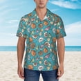 thumbnail image 2 of Sikiie Cute Conch Print Men's Hawaiian Shirt, Summer Beach Button Pocket Short Sleeve T-Shirt,X-Large, 2 of 7