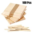 thumbnail image 1 of 100 Uds. Palillos de paletas de helado de madera Natural, palitos de madera, cuchara para helado, arte de mano, helado, cubo, piruleta, herramientas para pastel, 1 of 5
