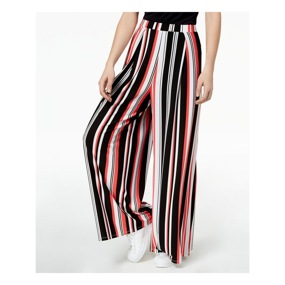 black striped wide leg pants