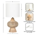 thumbnail image 5 of Kate and Laurel Bahira Modern Wood Bedside Table Lamp, 8 x 8 x 17, Light Natural, Sculptural Decorative Mango Wood Tabletop Desk Lamp with Linen Shade for Living Room Decor, 5 of 10
