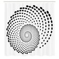 thumbnail image 3 of Ambesonne White Shower Curtain, Spiral Monochrome Black, 69"Wx70"L, Black White, 3 of 5