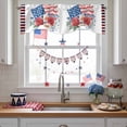 thumbnail image 3 of Independence Day Tie Up Valances Curtain, Adjustable Kitchen Retro Rose Daisy Valances for Windows Decor, Rod Pocket Short Curtains Set for Bedroom/Bathroom, 42"x18", 3 of 9