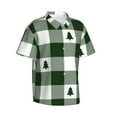 thumbnail image 2 of Bixox Men's Hawaiian Shirts Men's Green White Christmas Tree Lumberjack Plaid Print Short-Sleeve Shirt-Large, 2 of 8