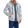 thumbnail image 3 of Zip Up Hoodies for Men - Conch Print Light Blue Long Sleeve Comfrt Men'S Fashion Hoodies & Sweatshirts, Jackets for Men Hoodies Pullover Clothing Clothes with Pouch, 3 of 5