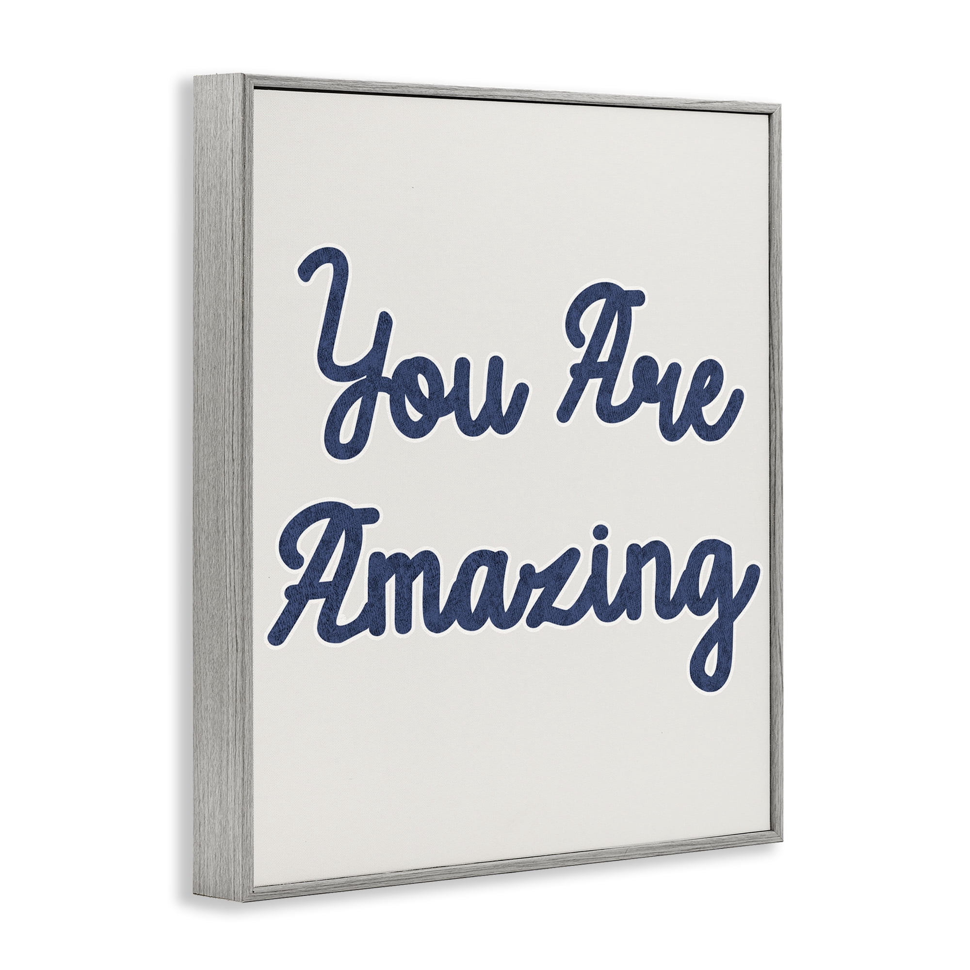 Stupell Industries You Are Amazing Phrase Typography Painting Gray Framed Art Print Wall Art, 24 x 30