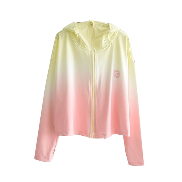 Tranfacy Veste d'Extérieur pour Garçons et Filles, Chemises de Protection Solaire pour Enfants avec Capuches, Chemises Unies à Manches Longues avec Capuche et Poche Zippée Fines Respirantes et anti-UV