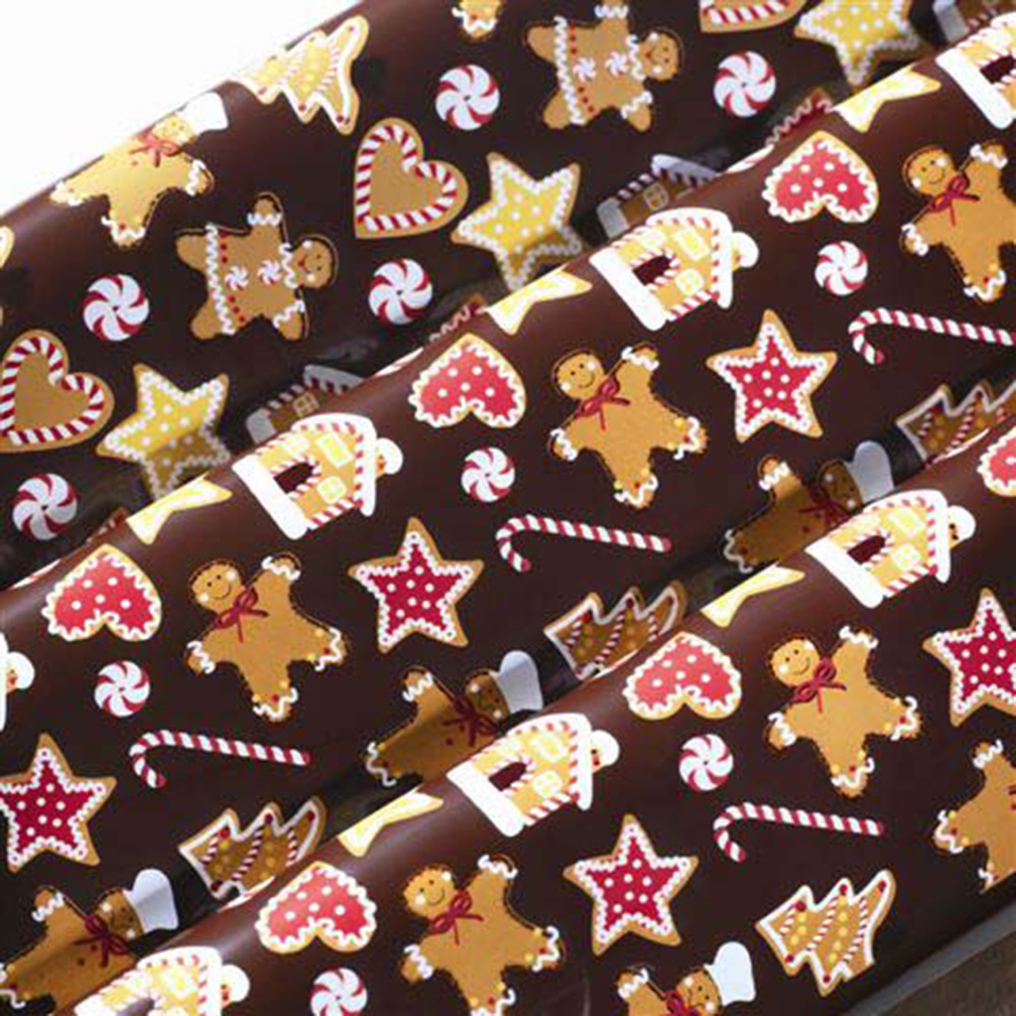 Chocolate Transfer Sheet: Gingerbread. 15 Sheets per pack. Size