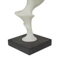 thumbnail image 5 of 9" x 20" White Polystone Abstract Sculpture with Black Base, by DecMode, 5 of 7