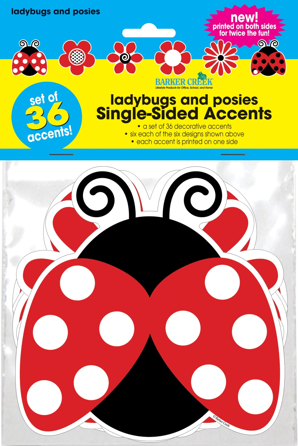 Barker Creek Cut-Outs, Ladybugs & Posies, Colorful School Accents, Bulletin  Boards, Party Decorations, Office, Home Learning, Classroom and School  Décor, 5.5 high, 36 per Pkg (2201) - Walmart.com