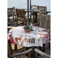 thumbnail image 2 of Outdoor Table Cloth with Umbrella Hole and Zipper, Christmas Waterproof Round Tablecloth 54 Inch, Snowman Xmas Tree Snowflake White Washable Table Cover for Outside Party Patio Picnic, 2 of 8