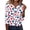 ABD53-White, variant on IYYVV 3/4 Length Sleeve Womens Tops Independence Day Casual V-Neck Button Down Blouse Ladies Shirts For Spring And Summer Fashion Outfit Dark Blue 3XL