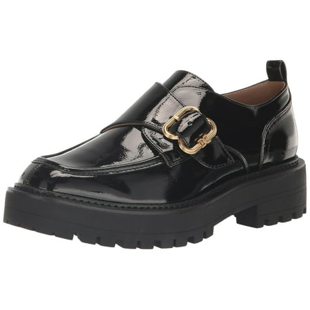 

Sam Edelman Lora Black Patent Fashion Slip On Chunky Rounded Toe Lug Sole Loafers (Black Patent 9)