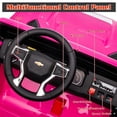 thumbnail image 6 of LUIBAS 24V Ride on Toy, 2 Seater Licensed Chevrolet Silverado HD with Remote Control, Battery Powered Kids Electric Ride on Truck for Boys Girls with Wear-Resistant EVA Tires, Music, Bluetooth, Pink, 6 of 7