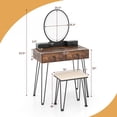 thumbnail image 2 of Giantex Vanity Table Set w/ 3-Color Lighted Mirror, Makeup DeskDressing Table for Home, 2 of 9