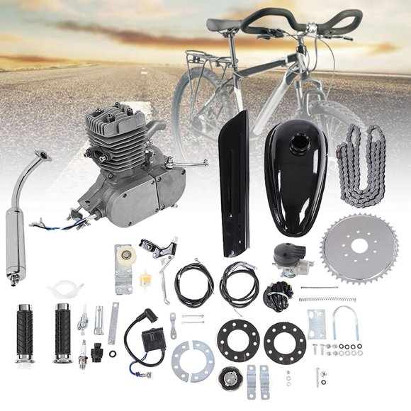 50CC Motor Engine Bike Kit, Motorized Bike Motor Kit Low Noise Anti-Rust Road Bikes Energy-Saving Mountain Bikes for Cycling Sports