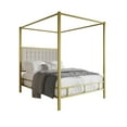 thumbnail image 4 of Home Design Ledbury King Panel Bed Frame with Sturdy Metal Canopy and Foam-Filled Headboard, Gold, Easy Assembly, 4 of 5