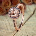thumbnail image 5 of Limited Time Sale: 1.25 Carat Round Cut Morganite and Black Diamond Engagement Ring in 10k Rose Gold, 5 of 5