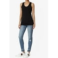 thumbnail image 6 of TheMogan Women's Basic Scoop Neck Racerback Stretch Cotton Tank Top Sleeveless Sporty Tee Black M, 6 of 7