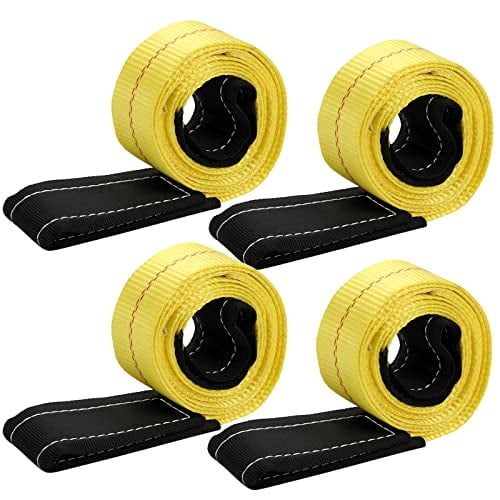 4 Pack Lifting Sling Straps, 6 Ft x 2 Inch Heavy Duty Lift Rigging Strap Tree Saver Recovery Securing Straps, Nylon Flat Towing Web Sling Winch Strap for Trailer, Hoist, Truck, RV$$Tools & Hardware