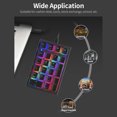 thumbnail image 2 of iBlancod K10 21 Keys Wired Mechanical Numeric Keyboard RGB Backlight Effect Mechanical Yellow Switches Pudding Keycaps Black, 2 of 8