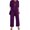 Purple, variant on Joernso 3 Pcs/Set Women Coat Vest Pants Set Long Sleeve Cardigan O Neck Sleeveless Vest Elastic Waist Wide Leg Trousers Casual Loose Pantsuit Fall Spring Daily Wear Outfit