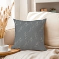 thumbnail image 3 of Ethan Taylor Botanical Throw Pillow Soft Cushion Cover 'Neutral Muted Botanical VIII Plants Modern Leaves' Pattern Decorative Square Accent Pillow Case, 18x18 Inches, Green, Blue, 3 of 5