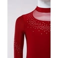 thumbnail image 5 of TiaoBug Leotard for Kids Girls Gymnastics Long Sleeve Full Body Suit One Piece Bodysuit Jumpsuit Burgundy 10, 5 of 7