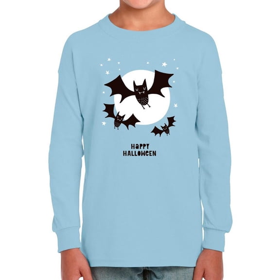 Bats W Moon Happy Halloween Long Sleeve Toddler -Image by Shutterstock,  3 Toddler