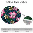 thumbnail image 6 of Floral polyester tablecloth with elastic fit for round tables, water-repellent fabric, fits 44-52 inch, large size, 6 of 7