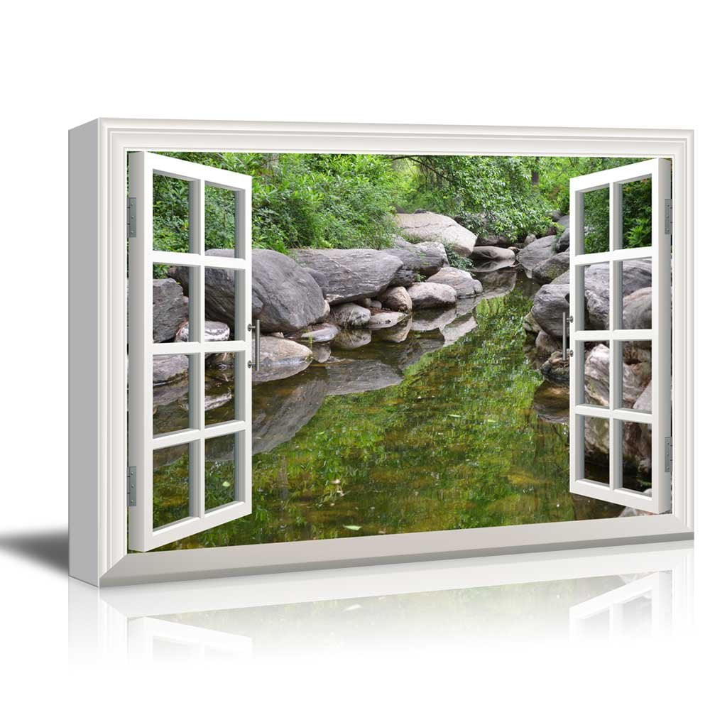 Canvas Print Wall Art - Window Frame Style Wall Decor - Clear Spring