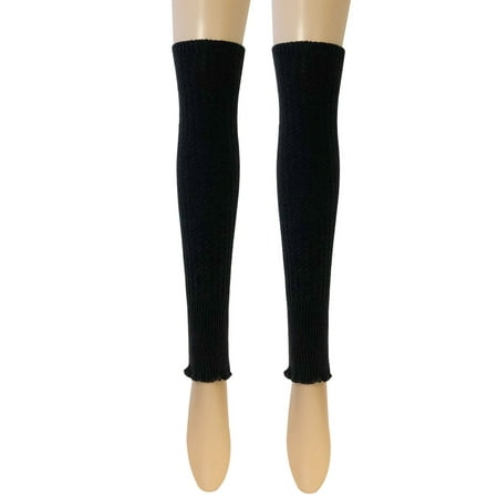 Wrapables® Women's Ribbed Warm Knitted Leg Warmers, Black