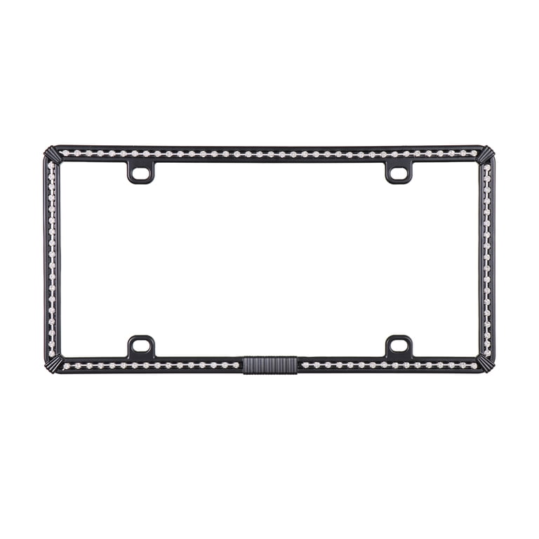 Auto Drive Black Metal Bling License Plate Frame photo 1