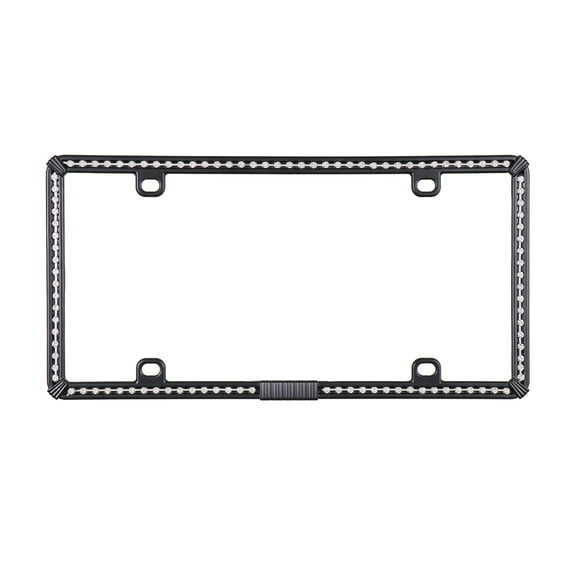 Auto Drive Black Metal Bling Automotive License Plate Frame, 92854W