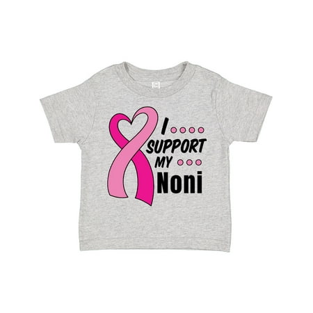 

Inktastic Breast Cancer Awareness I Support My Noni with Pink Ribbon Gift Toddler Boy or Toddler Girl T-Shirt