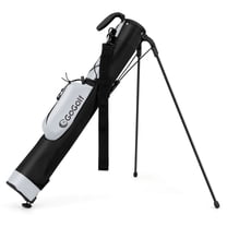 GETHFS Lightweight Golf Stand Bag for Par 3 & Executive Courses, Carry Bag with Adjustable Shoulder Strap, 2-Way Club Divider, Pocket & Bottle Holder, Grey Black