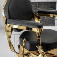 thumbnail image 6 of LEON Barber Chair Diamond Shape Seat Cushion and Backrest, Reclining Heavy Duty Barber Chair, Black Seat Gold Frame, 6 of 8
