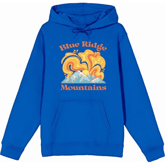 Adventure Society Blue Ridge Mountains Blue Adult Long Sleeve Hoodie-Medium