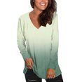thumbnail image 4 of ClodeEU Womens Lightweight V Neck Long Sleeve T-Shirt ,Soft Casual Slim Fit Tops A-Army Green,Womens Plus M, 4 of 7