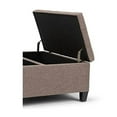 thumbnail image 6 of Harrison 36 inch Wide Transitional Coffee Table Storage Ottoman in Fawn Brown Linen Look Fabric, 6 of 10