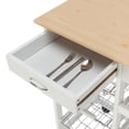thumbnail image 5 of Rolling Kitchen Island Trolley Cart Storage Shelf Drawers Basket Dining, 5 of 8