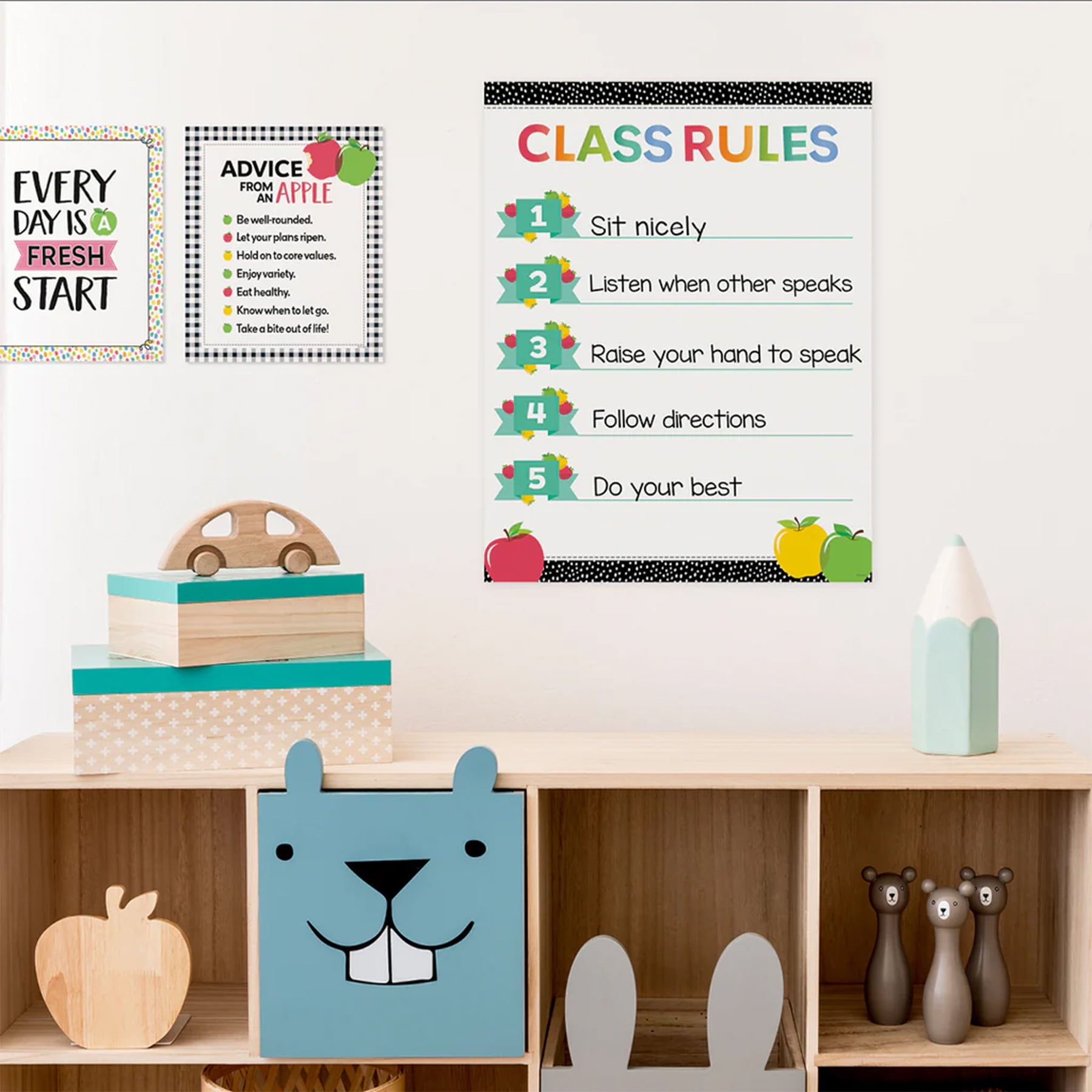 Creative Teaching Press Apple Time Classroom Essentials 4-Chart Pack, 17" x 22"