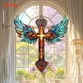 thumbnail image 3 of Cross Sun Catcher Stained Glass Window Hanging Lover Gifts for Women Wall Decor Handmade Sun Catcher Decoration for Garden Home Housewarming Gifts, 3 of 3
