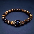 thumbnail image 2 of Cross-border new charming men's bracelet fashion luxury alloy crown tiger eye stone bead bracelet jewelry men, 2 of 25