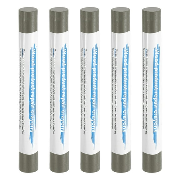 Uxcell 5pcs Wood Filler Sticks Wooden Wax Touch Up Furniture Repair Crayons for Scratch Cracks Hole Table Wood Floor, Ink Black